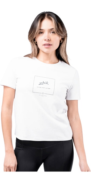 Zhik Mujer Camiseta De Algodón Con Logotipo TEE-0731-W-WHT - White